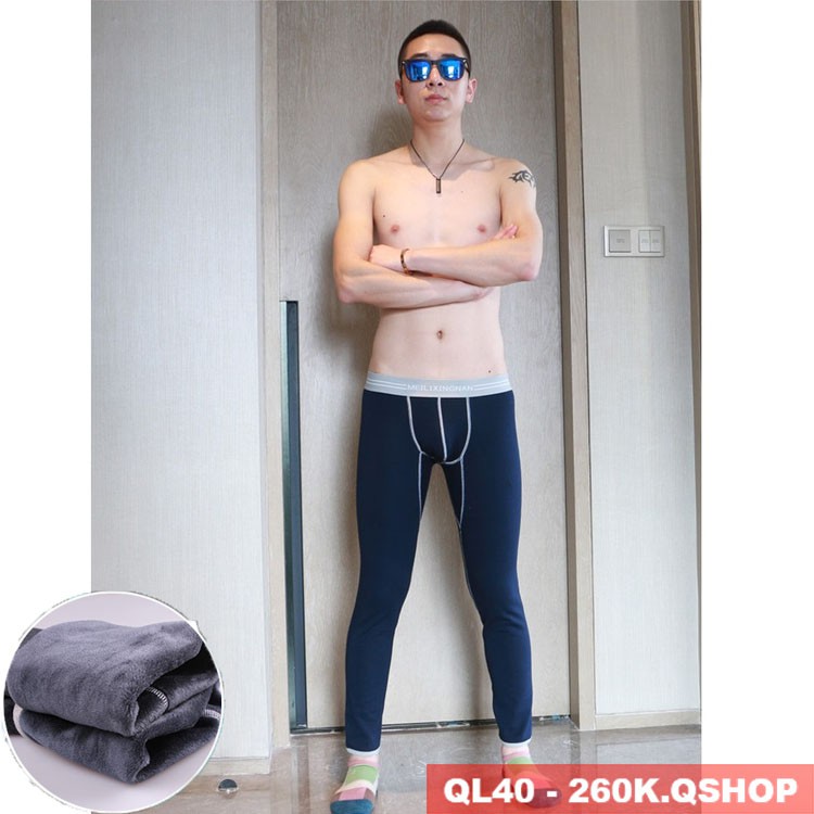 Quần giữ nhiệt, quần giữ ấm nam loại dày có lớp lông mịn QL40