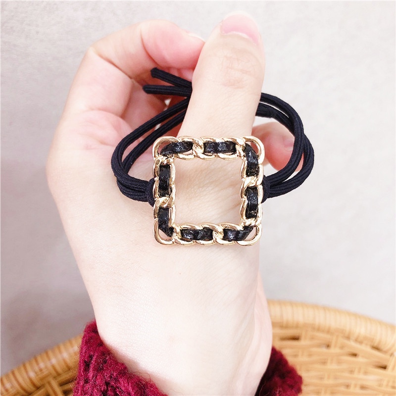 Dây Cột Tóc Cao Su Đính Bóng Lông Đơn Giản Kiểu Nhật Hàn