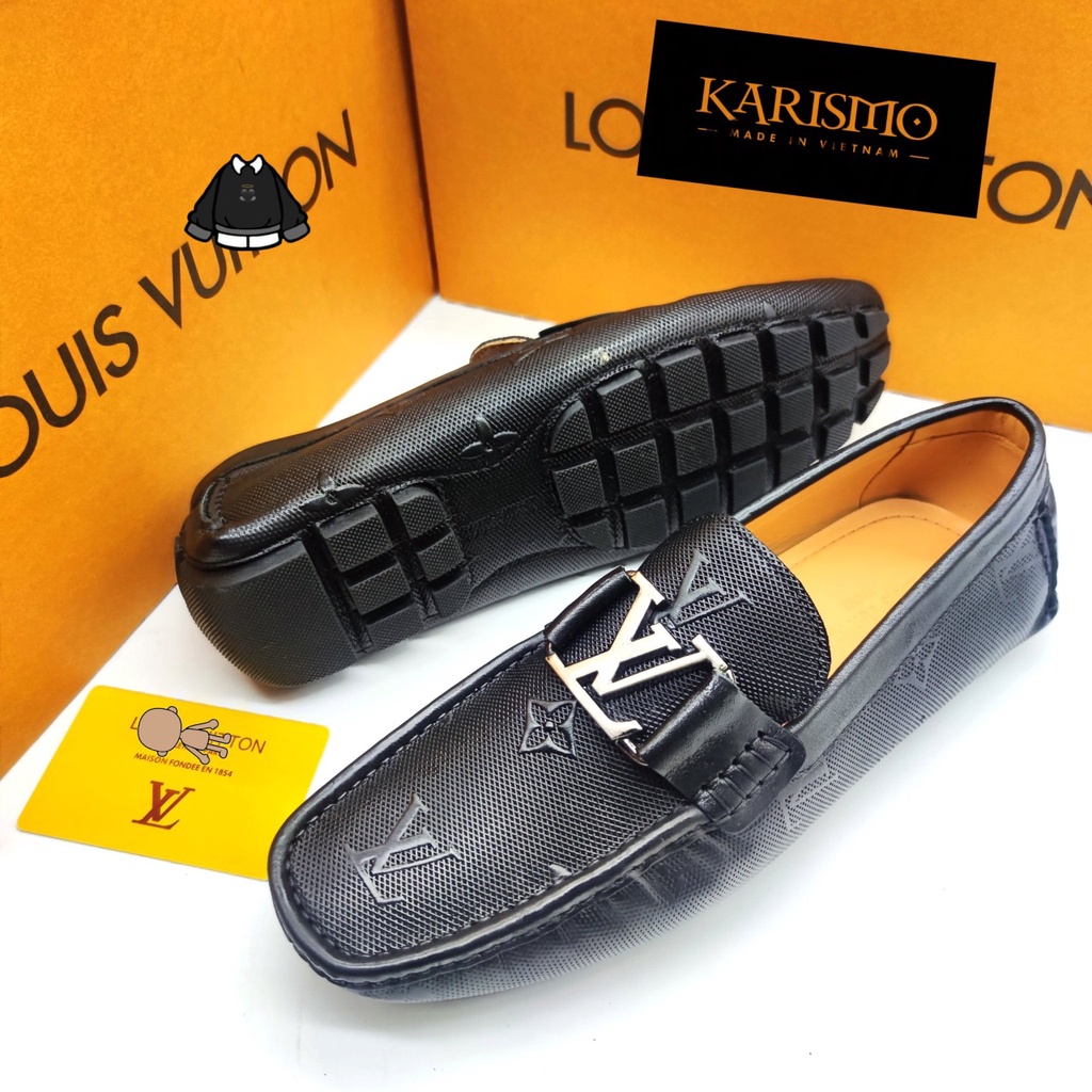 Giày lười moca nam LV - Giày thời trang da thật 100% cao cấp