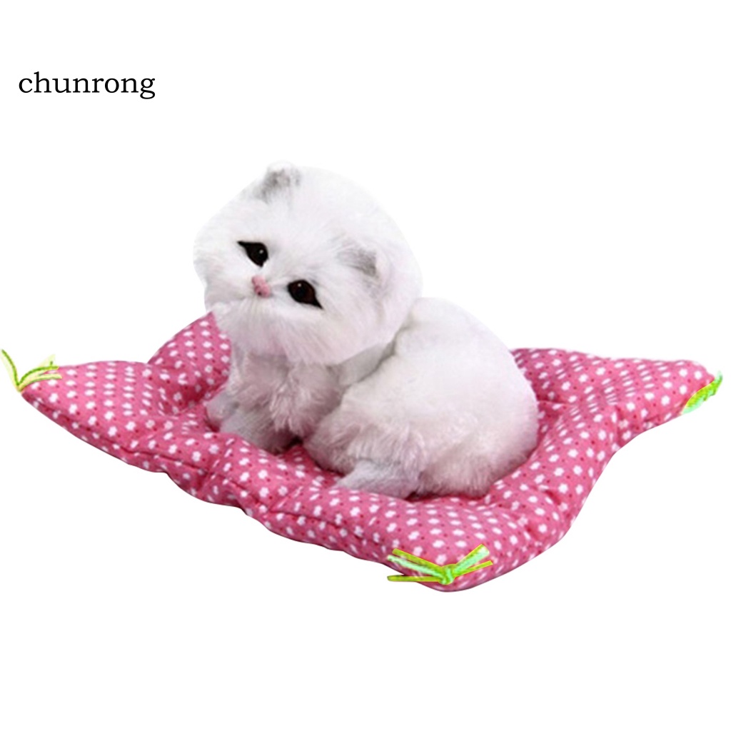 Cr Đồ Chơi Thú Nhồi Bông Hình Chú Mèo Đang Ngủ 2 Màu Dễ Thương Cho Bé