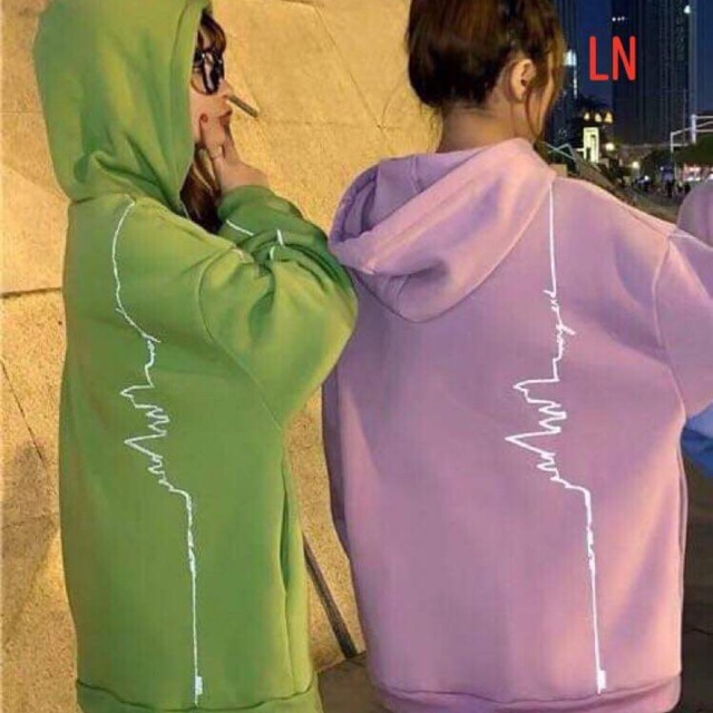 Áo hoodie da cá  phản quang nhịp tim L&N
