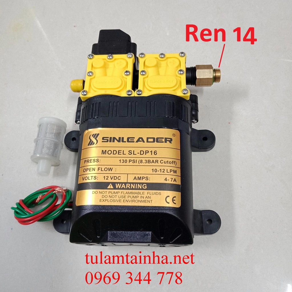 Máy bơm đôi SINLEADER 12V có kèm lọc rác và nối đầu ra