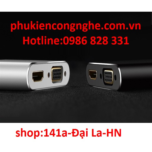 [Mã 77ELSALE hoàn 7% đơn 300K] Cáp Mini Displayport to HDM+VGA chính hãng Ugreen UG-20422