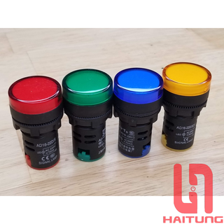 Đèn led báo pha tủ điện 220v phi 22 mm, đèn báo pha 220v, đèn báo pha vàng xanh