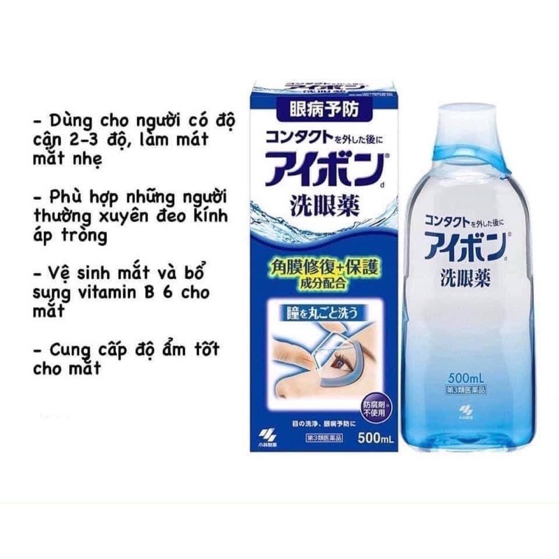 Nước rửa mắt Eyebon W Vitamin Kobayashi Nhật Bản 500ml