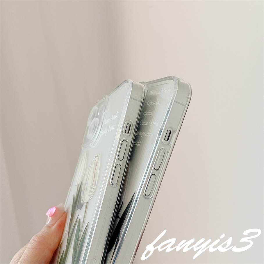 Ốp Điện Thoại TPU Mềm Trong Suốt Hình Hoa Tulip Cho iPhone 13 12 11 Pro Max X XR Xs Max 8 7 6 6s Plus SE 2020