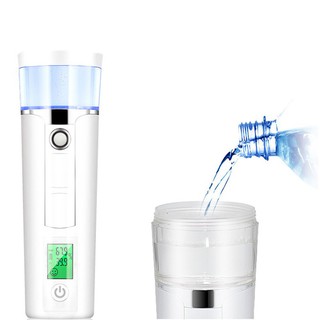 Máy xịt khoáng, đo độ ẩm da, xông mặt nano mini 2019