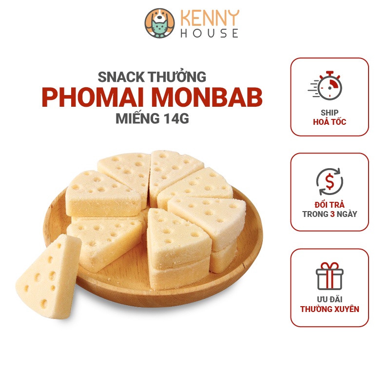 [Lẻ 1 viên] Snack thưởng phô mai cho chó mèo Monbab, bánh thưởng sữa bò dinh dưỡng giàu canxi lẻ 14g