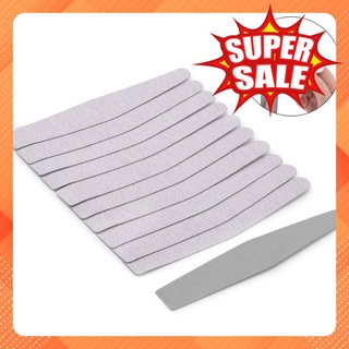 Bộ 10 dũa móng cán inox 100/180 (10 miếng dán + 1 cán inox) / Màu xám