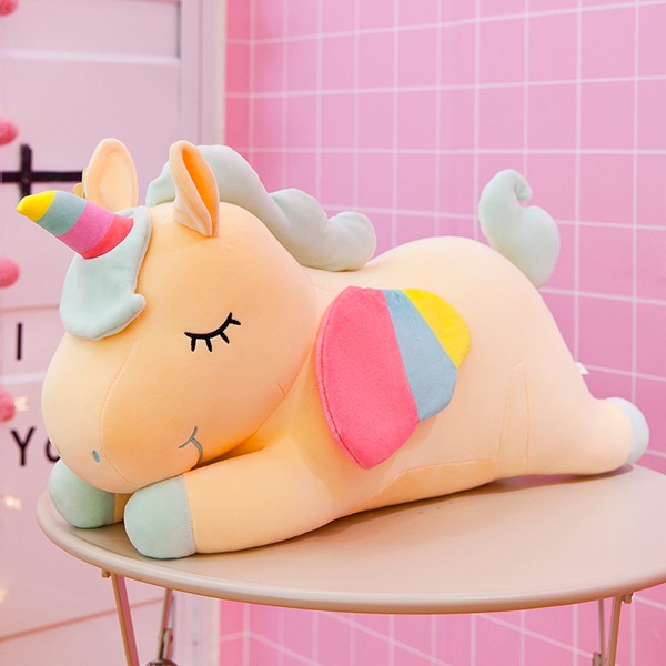 GẤU BÔNG NGỰA MỘT SỪNG UNICORN NẰM (50 CM) GB45 (MÀU VÀNG)