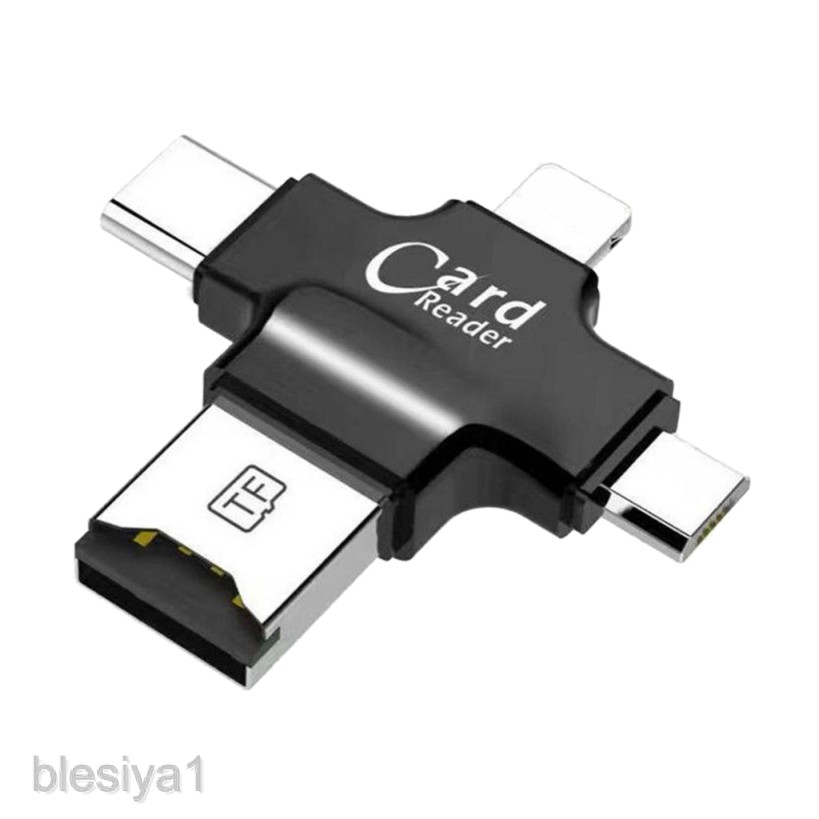 4 in 1 OTG Micro USB Type-C Memory TF Card Reader for iPhone Android Phones