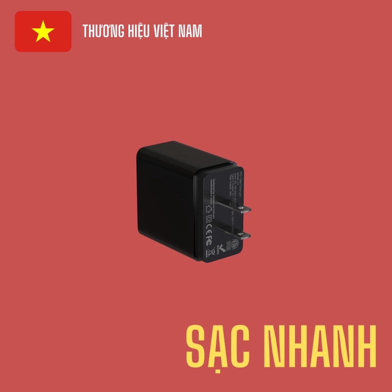 Củ sạc nhanh 18W cho IP - Sạc nhanh - iOS và Android, công suất tối đa 18W Chân cắm chuẩn Mỹ - BH 12 tháng