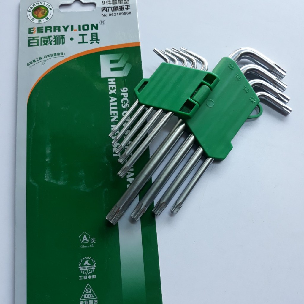Bộ Lục Giác Bông Hiệu BERRYLION 9 Món - Kích Cỡ Loại Trung Và lớn - Bộ Lục Giác Hoa Thị - Thép Chịu Lực