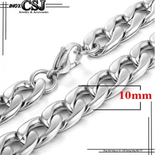 Dây chuyền inox nam kiểu lặc 10mm phong cách Hàn Quốc DN018