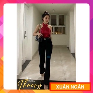 ÁO PHI LỤA CHÉO CỔ,áo kiểu yếm y hình HOT