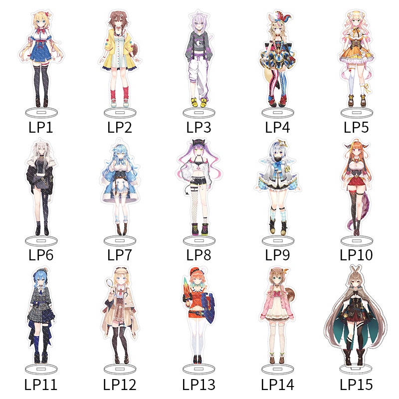 Mô hình nhân vật Anime HOLOLIVE Vtuber hai mặt có giá đỡ bằng acrylic dành cho để bàn trang trí