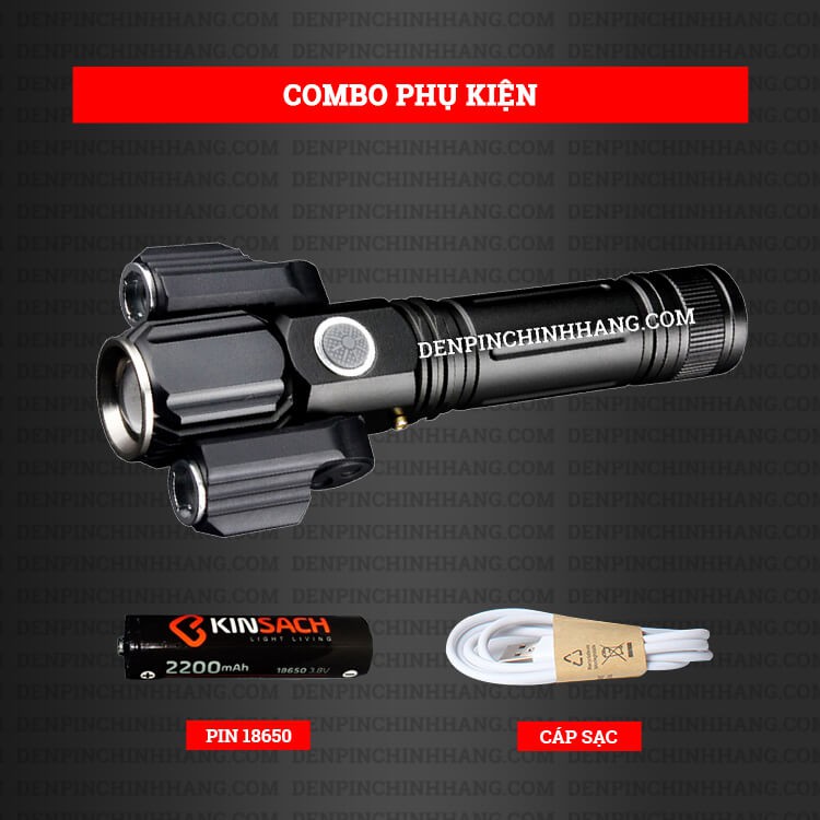 Đèn pin 3 pha siêu sáng xoay 360 độ  siêu bền,chống nước cao cấp,đèn pin ks-737 siêu sáng 3 pha