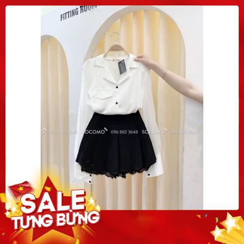 Quần Chân Váy Xòe Đáp Ren Socomo - Hàng loại 1, chất đẹp - Giá tốt - 100% ảnh Socomo tự chụp - Hàng nhập khẩu