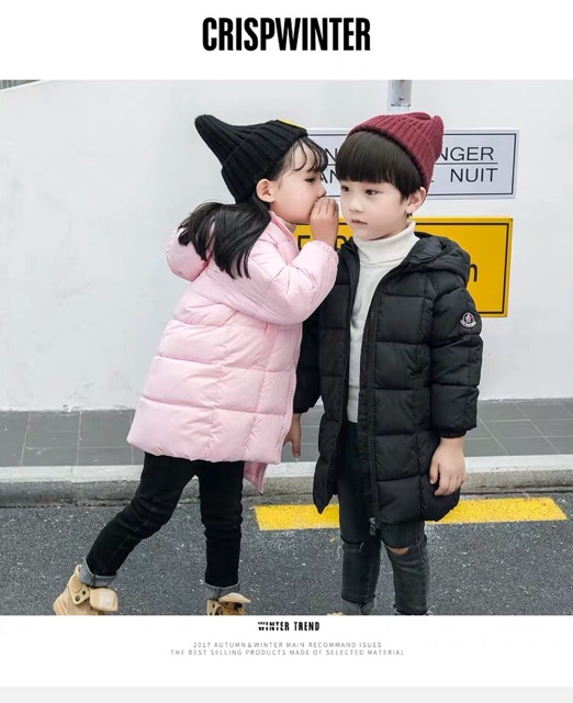 Áo phao dáng dài cho bé