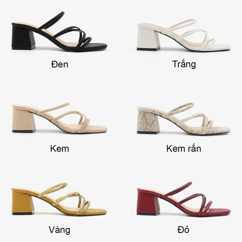 Dép cao gót nữ thời trang đẹp dáng guốc sandal 5p quai mảnh đế vuông mũi vuông bAimée & bAmor – MS1661 >