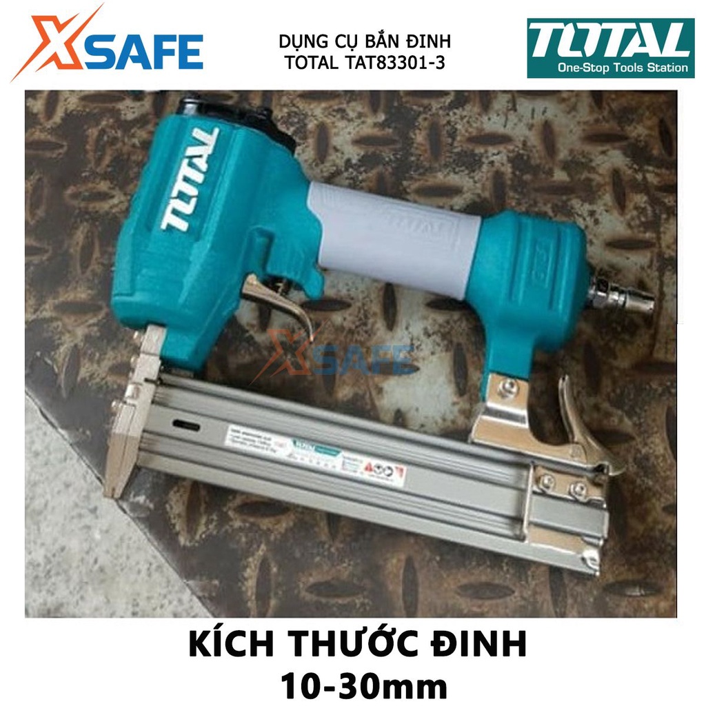 Súng bắn đinh dùng hơi TOTAL TAT83301-3 Máy bắn đinh 10-30mm, mô tơ mạnh mẽ, thiết kế nhỏ gọn, chất liệu cao cấp