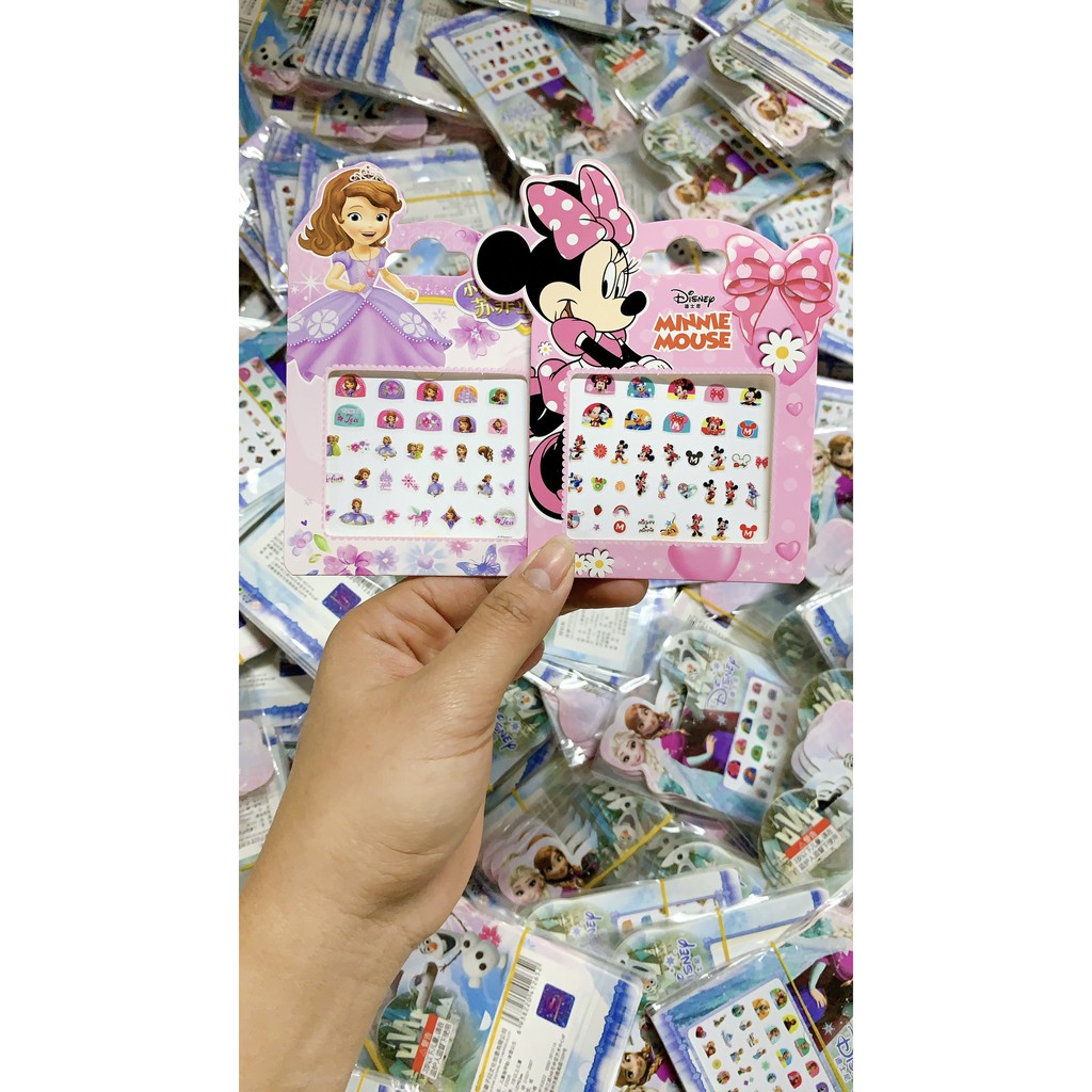 COMBO 15 TẤM  DÁN MÓNG TAY DISNEY CHO BÉ