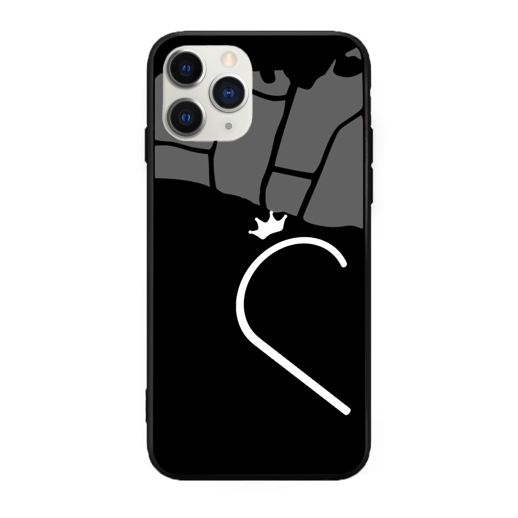 Ốp iphone lưng kính 1 nửa trái tim cặp đôi dành cho iphone 6 đến 14promax - K355
