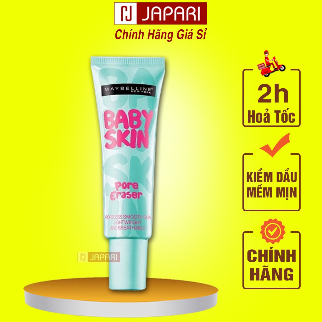 Kem Lót Kiềm Dầu Maybelline Baby Skin CHÍNH HÃNG-Kem Lót Trang Điểm Maybeline Cho Da Khô,Da Dầu,Nhạy Cảm Lâu Trôi JAPARI