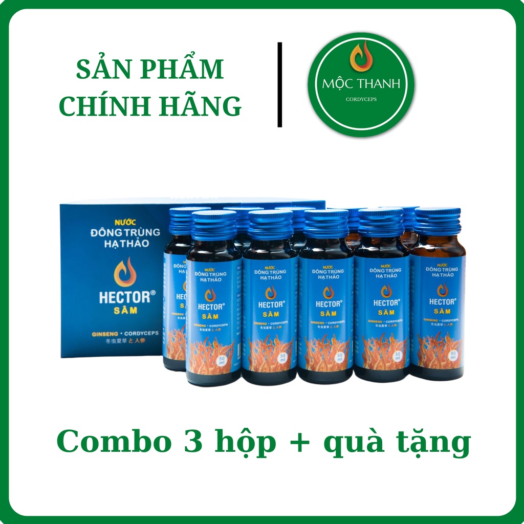 (CHÍNH HÃNG) Hector sâm đông trùng hạ thảo dạng nước combo 3 hộp