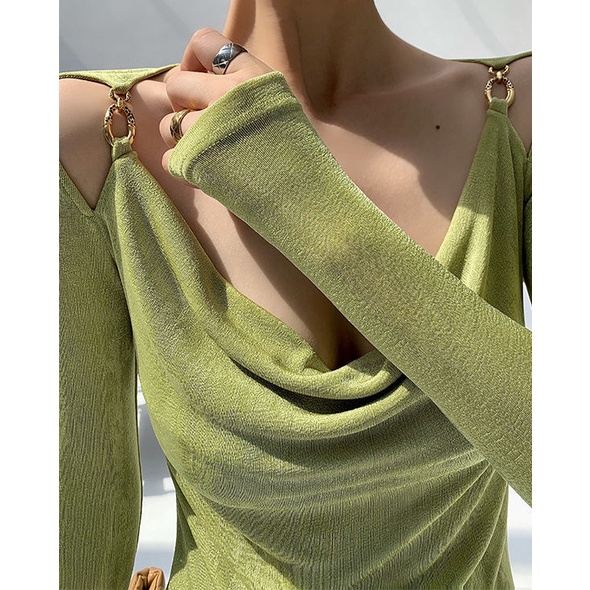 Áo khoác dệt kim tay dài dáng ôm thời trang mùa thu