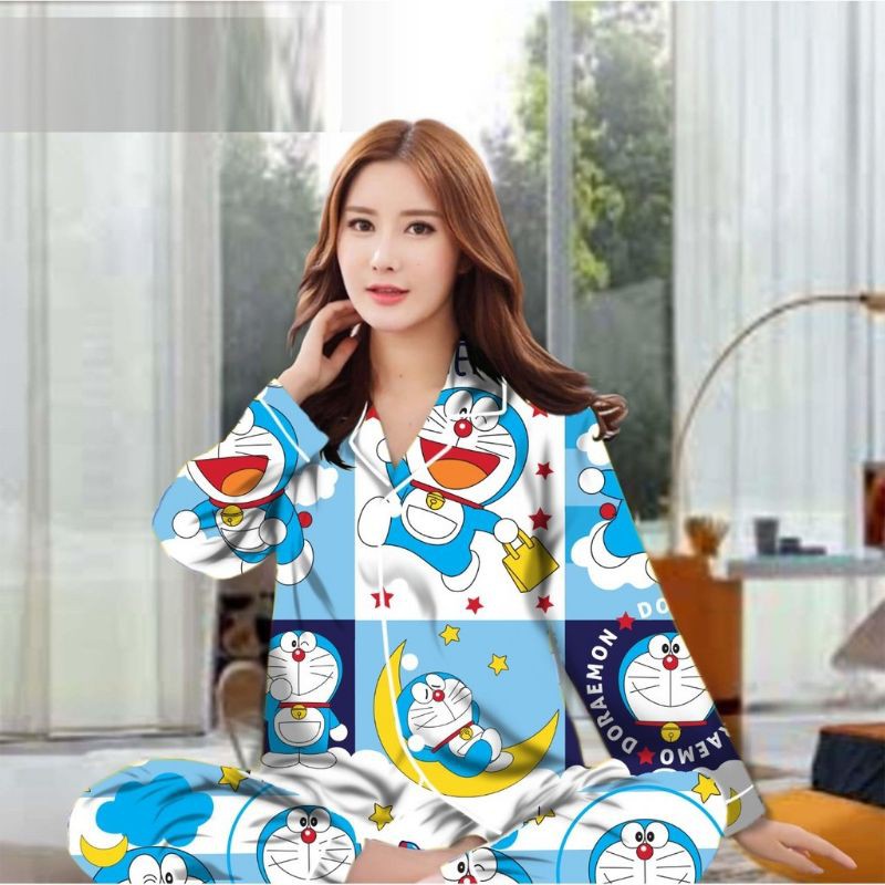 Bộ Đồ Ngủ Hình Doraemon Đáng Yêu Cho Người Lớn