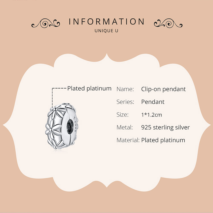 Hạt charm bạc 925 100% BAMOER SCC634 dùng làm vòng tay DIY thời trang cho ngày của mẹ