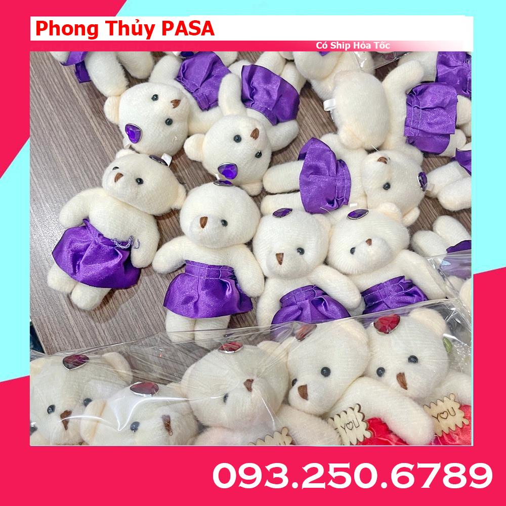 Combo 10 con gấu nữ mặc váy xinh xắn đủ màu 11 cm [ảnh thật]