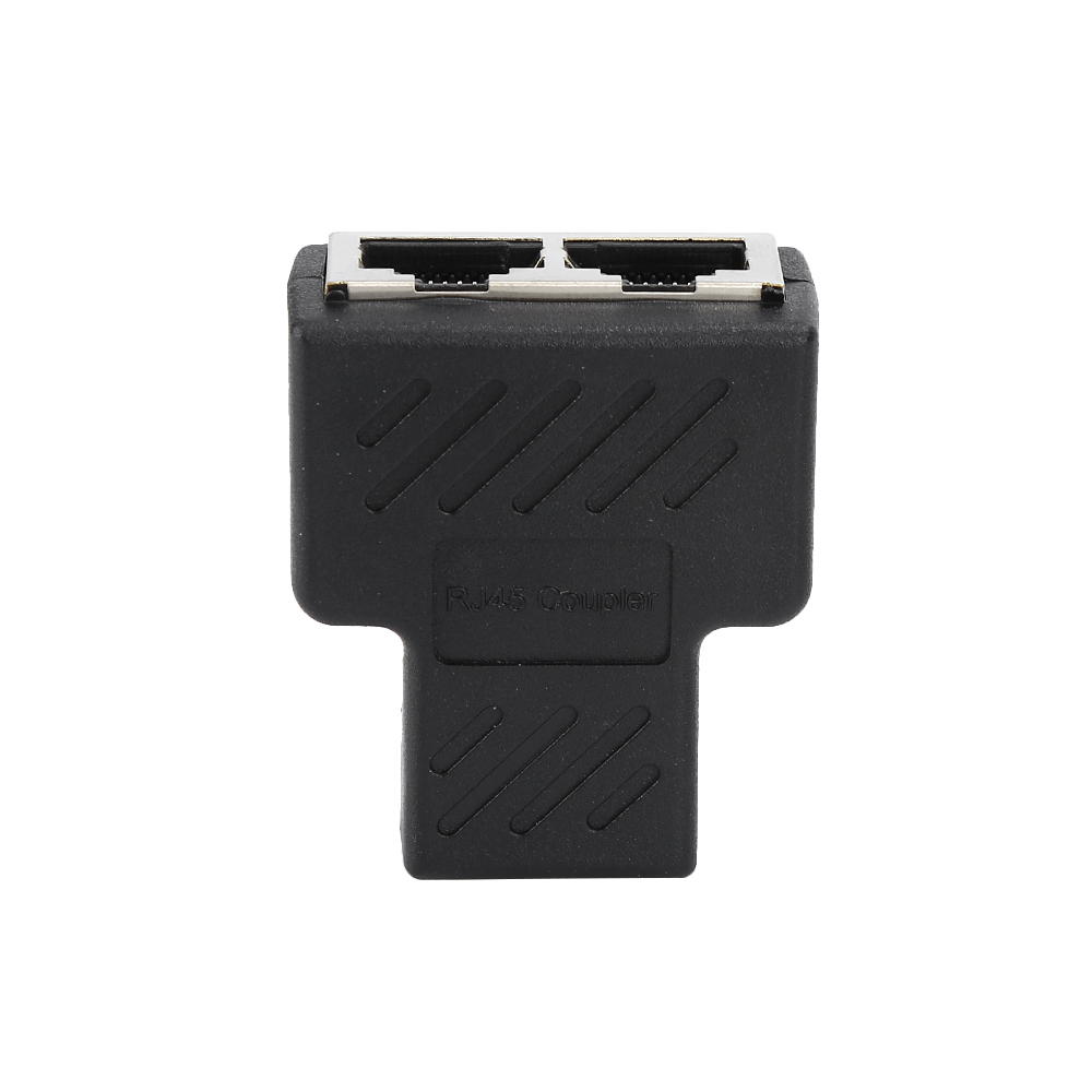 【Ready Stock】 New adapter connector 1 to 2 LAN RJ45 eight core standard jack socket Splitter Extender Plug for Ethernet Network Cable