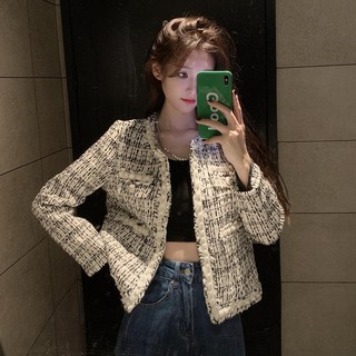 Áo Khoác Dạ Tweed Thiết Kế Mới Kiểu Pháp