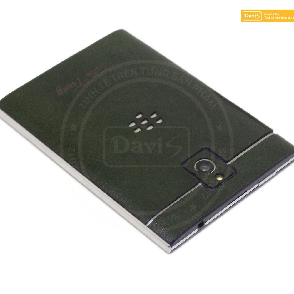 Miếng dán da bò thật cho Blackberry Passport keo nhập khẩu cao cấp, thương hiệu dán da Davis