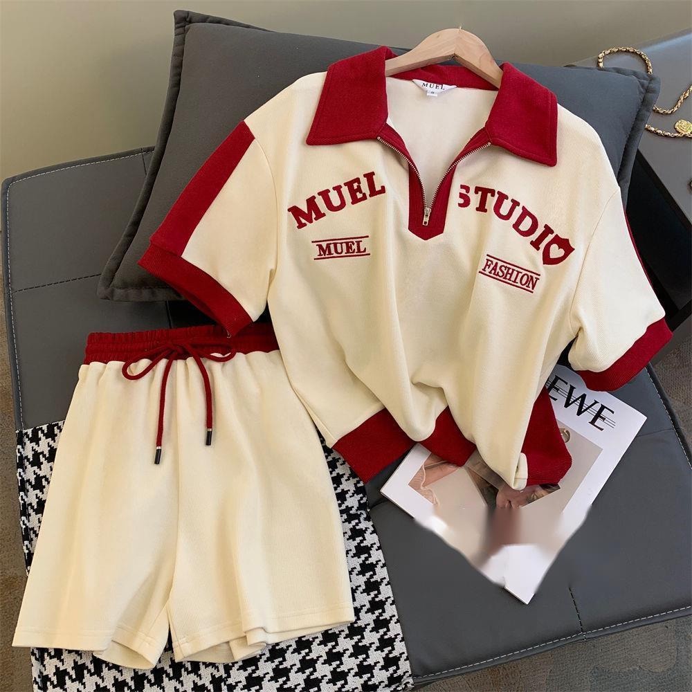 Set Áo Thun Dáng Ngắn + Quần Short Thời Trang Cho Nữ