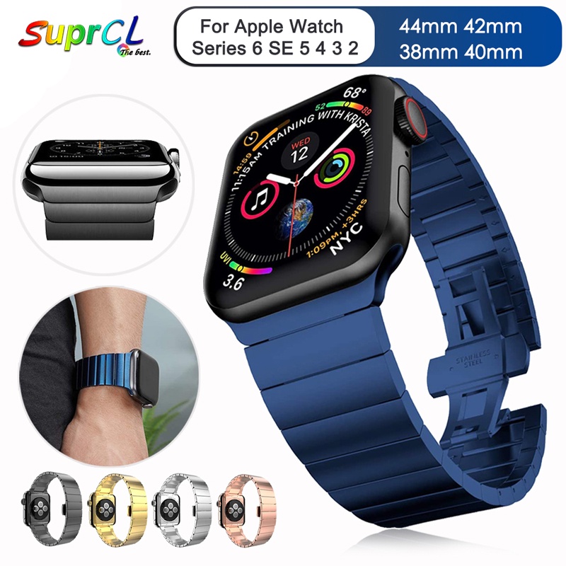Dây Đeo Thay Thế Bằng Thép Không Gỉ 44mm 40mm Cho iwatch SE 3 2 1 42mm 6 5 4 7