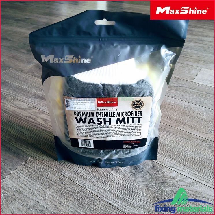Găng tay rửa xe MaxShine MicroFiber siêu mềm sợi xoắn giữ bọt, hai mặt lau thân vỏ &amp; lau mâm xe kết hợp