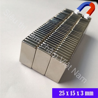 Nam châm trắng hình chữ nhật 25x15x3mm,nam châm lực hút mạnh
