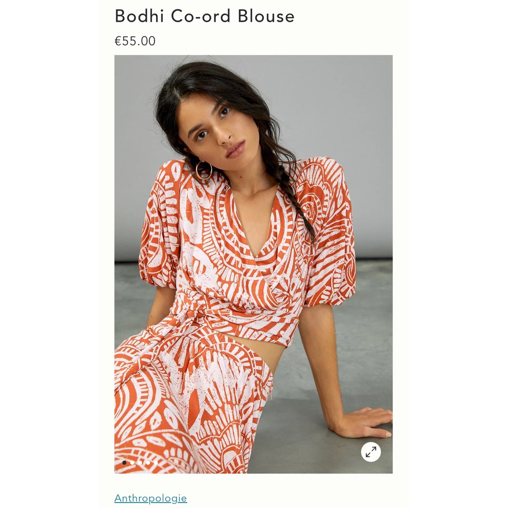 (SIZE 6US) ÁO KIỂU ANTHROPOLOGIE CHÍNH HÃNG BODHI CO-ORD BLOUSE (A152-TH1)