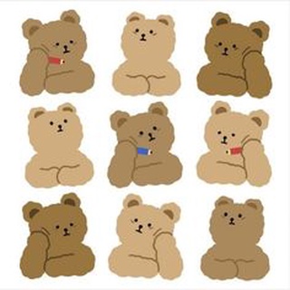 Sticker trang trí số tay bullet journal planner in theo yêu cầu : gấu bear