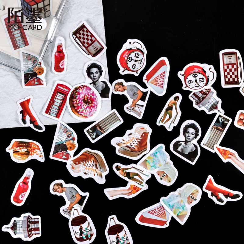 Set 46 Miếng Dán Trang Trí Hình Nhân Vật Sáng Tạo