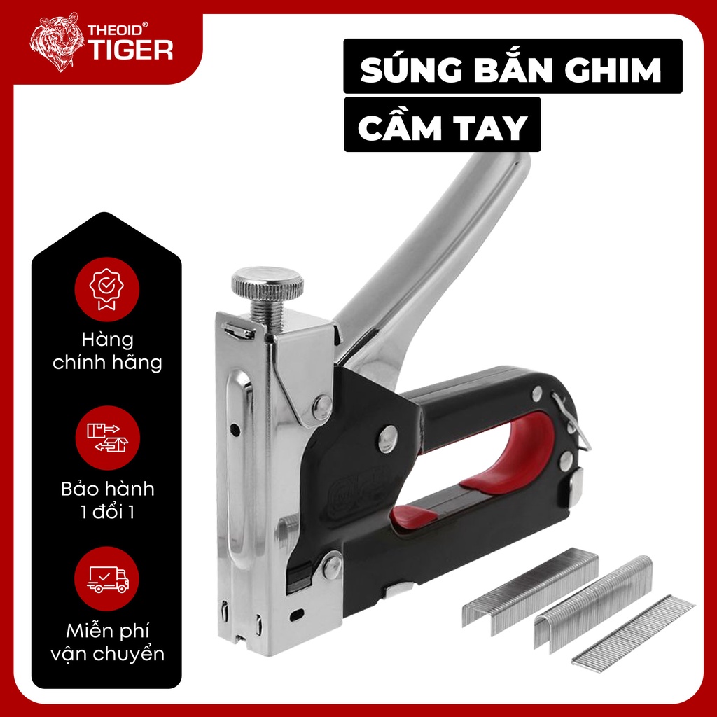 Súng Bắn Ghim Cầm Tay Có Núm Điều Chỉnh Lực Bấm Theoid Tiger - Bảo Hành 1 đổi 1