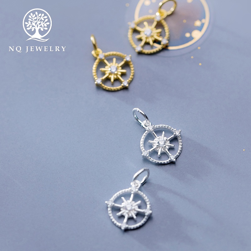 Charm treo hình bánh lái bạc trắng - NQ Jewelry