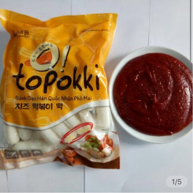 <HOT> 🤗500gr bánh gạo nhân phô mai 100gr sốt ớt cay làm tokbokki Hàn Quốc