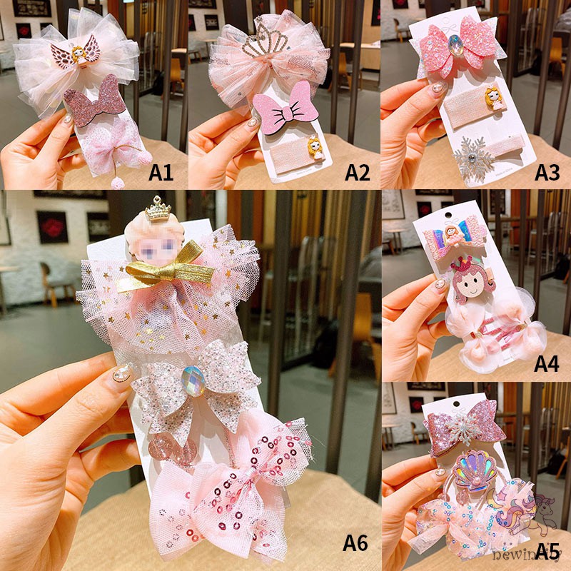 Set 3 Kẹp Tóc Hình Nơ Xinh Xắn Cho Bé Gái
