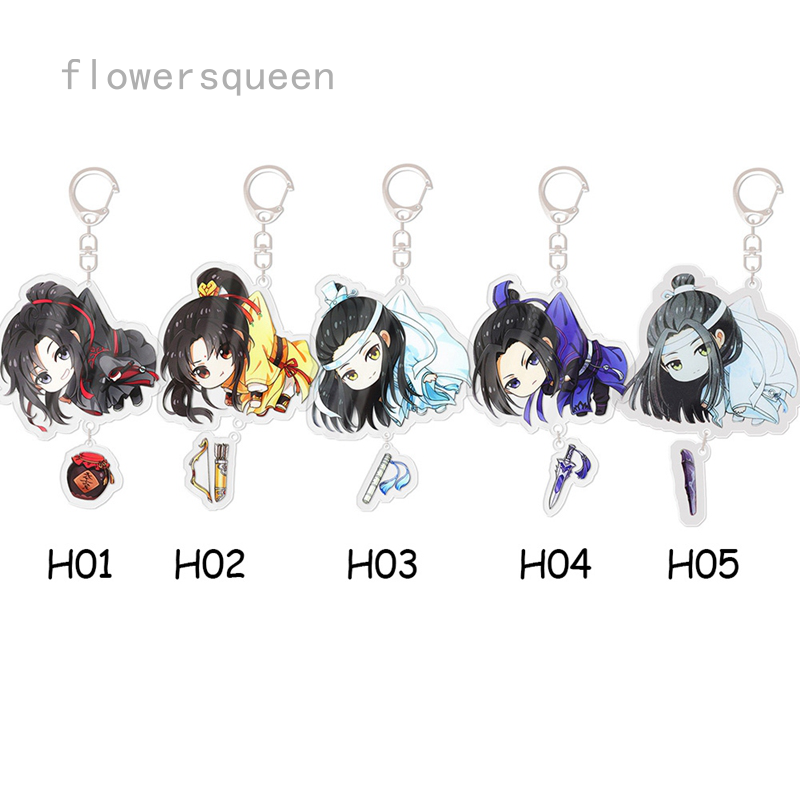 flowersqueen Móc Khóa Gắn Mặt Hình Nhân Vật Anime Dễ Thương