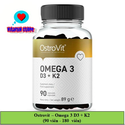 (VITAMIN STORE)  Viên Dầu Cá Ostrovit Omega 3 D3 + K2 - Mọi Dưỡng Chất Cho 1 Cơ Thể Khỏe Mạnh