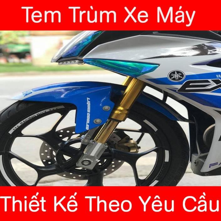 Tem Trùm Xe Exciter 150 Xanh Trắng